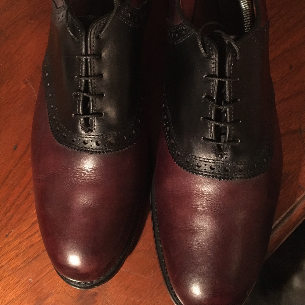 Allen Edmonds Shelton Saddle Shoe Black/Burgundy